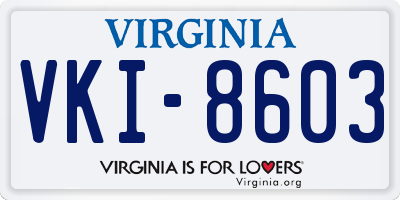 VA license plate VKI8603