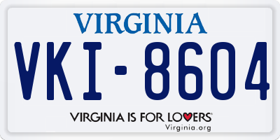 VA license plate VKI8604