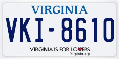 VA license plate VKI8610