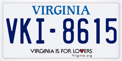 VA license plate VKI8615