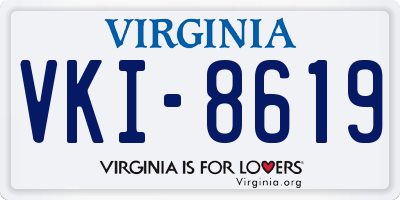 VA license plate VKI8619