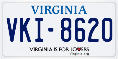 VA license plate VKI8620