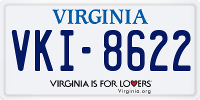VA license plate VKI8622