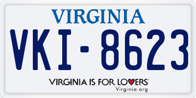 VA license plate VKI8623
