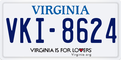 VA license plate VKI8624