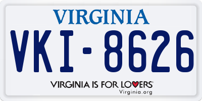 VA license plate VKI8626