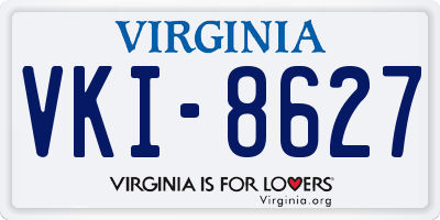VA license plate VKI8627