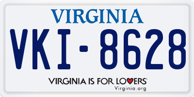VA license plate VKI8628