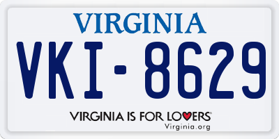VA license plate VKI8629