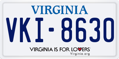 VA license plate VKI8630