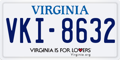 VA license plate VKI8632