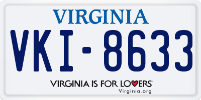 VA license plate VKI8633