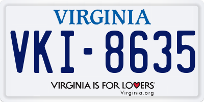 VA license plate VKI8635