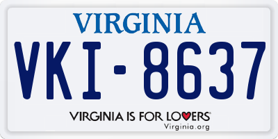 VA license plate VKI8637