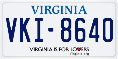 VA license plate VKI8640