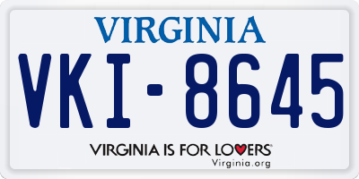 VA license plate VKI8645
