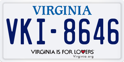 VA license plate VKI8646