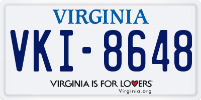 VA license plate VKI8648
