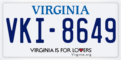 VA license plate VKI8649