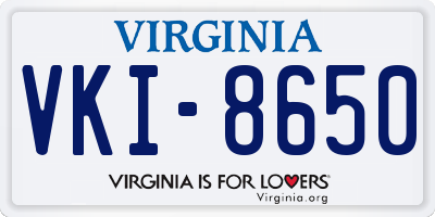 VA license plate VKI8650
