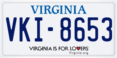 VA license plate VKI8653