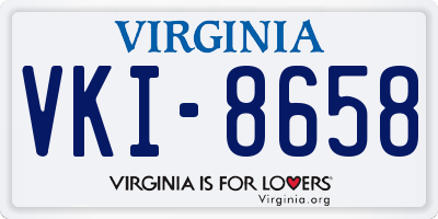 VA license plate VKI8658