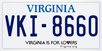 VA license plate VKI8660