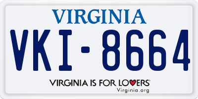 VA license plate VKI8664