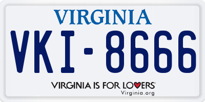 VA license plate VKI8666