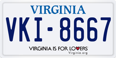 VA license plate VKI8667
