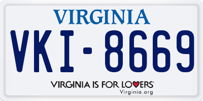 VA license plate VKI8669
