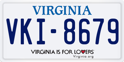 VA license plate VKI8679