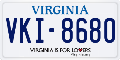 VA license plate VKI8680