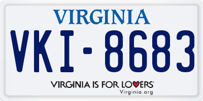 VA license plate VKI8683