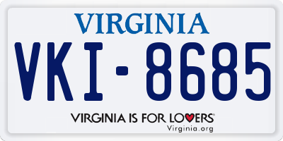 VA license plate VKI8685
