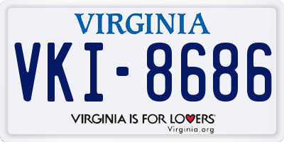 VA license plate VKI8686