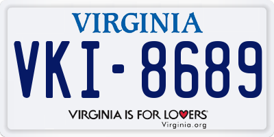 VA license plate VKI8689