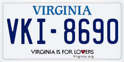 VA license plate VKI8690