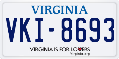 VA license plate VKI8693