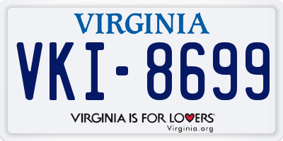 VA license plate VKI8699