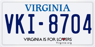 VA license plate VKI8704