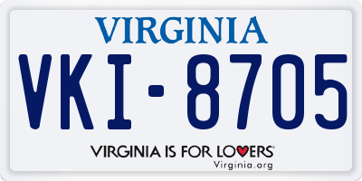 VA license plate VKI8705