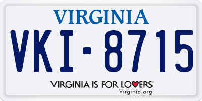 VA license plate VKI8715