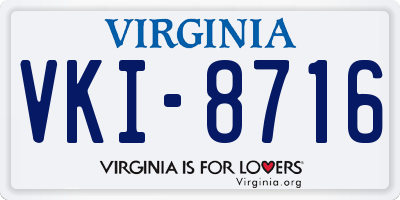 VA license plate VKI8716