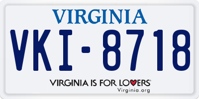 VA license plate VKI8718