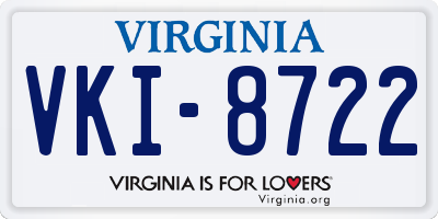 VA license plate VKI8722