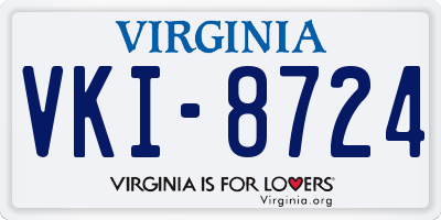 VA license plate VKI8724