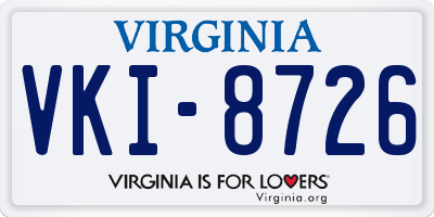 VA license plate VKI8726