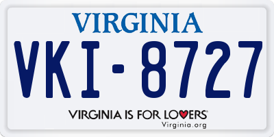VA license plate VKI8727