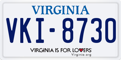 VA license plate VKI8730